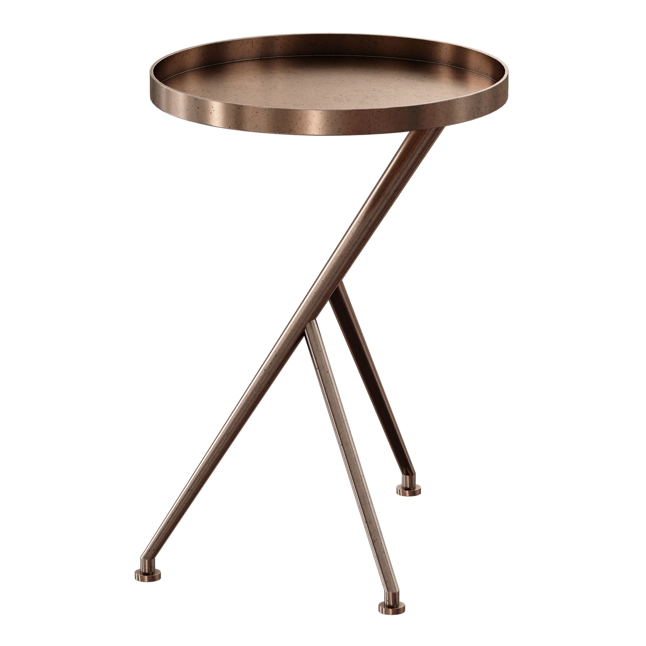 Cecilia Antique Rust Metal Accent Table Crate and Barrel 3D model_10