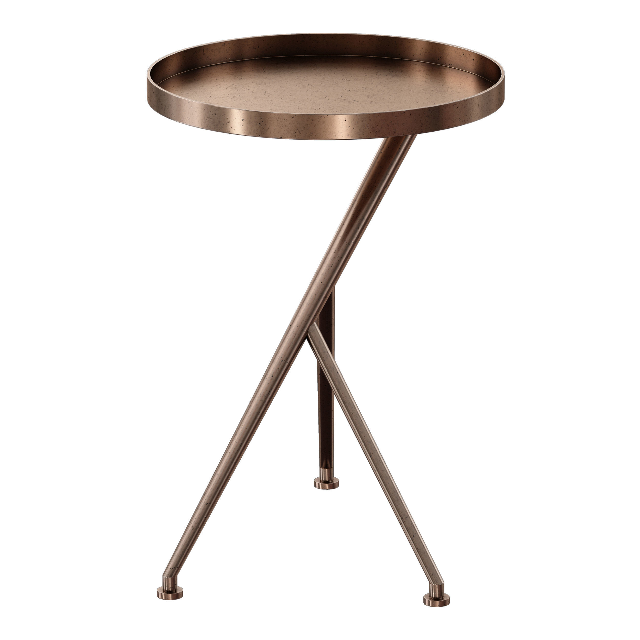 Cecilia Antique Rust Metal Accent Table Crate and Barrel 3D model_9