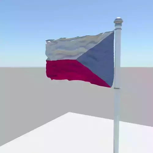 Czech Republic flag 3D model
