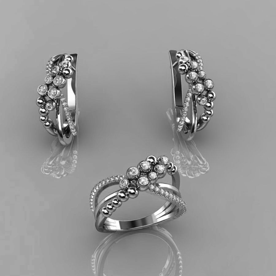 Ring and Earrings 49 3D print model_2