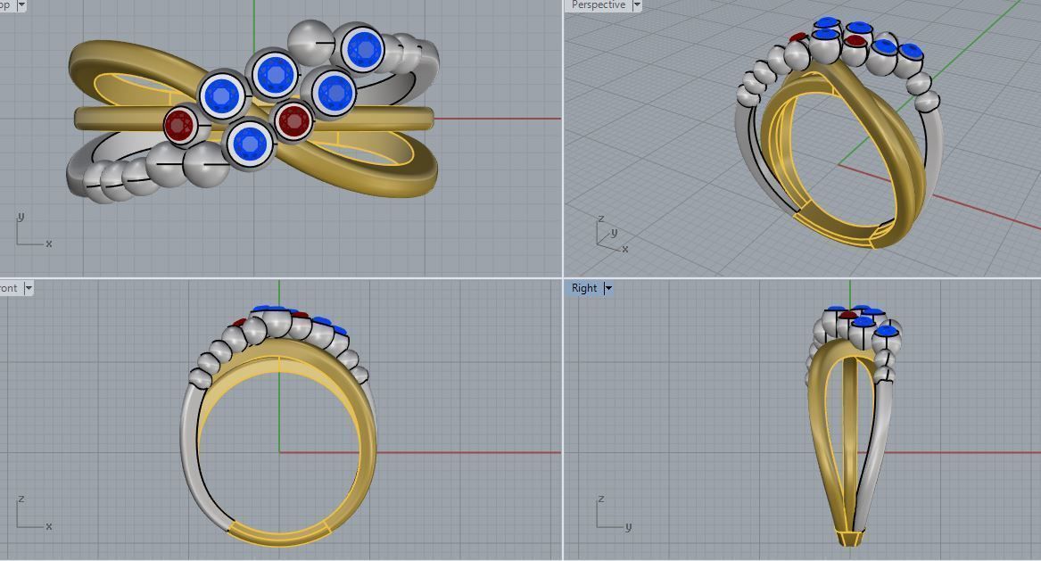 Ring and Earrings 49 3D print model_8