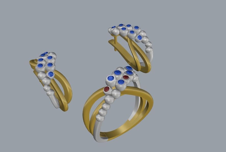 Ring and Earrings 49 3D print model_7
