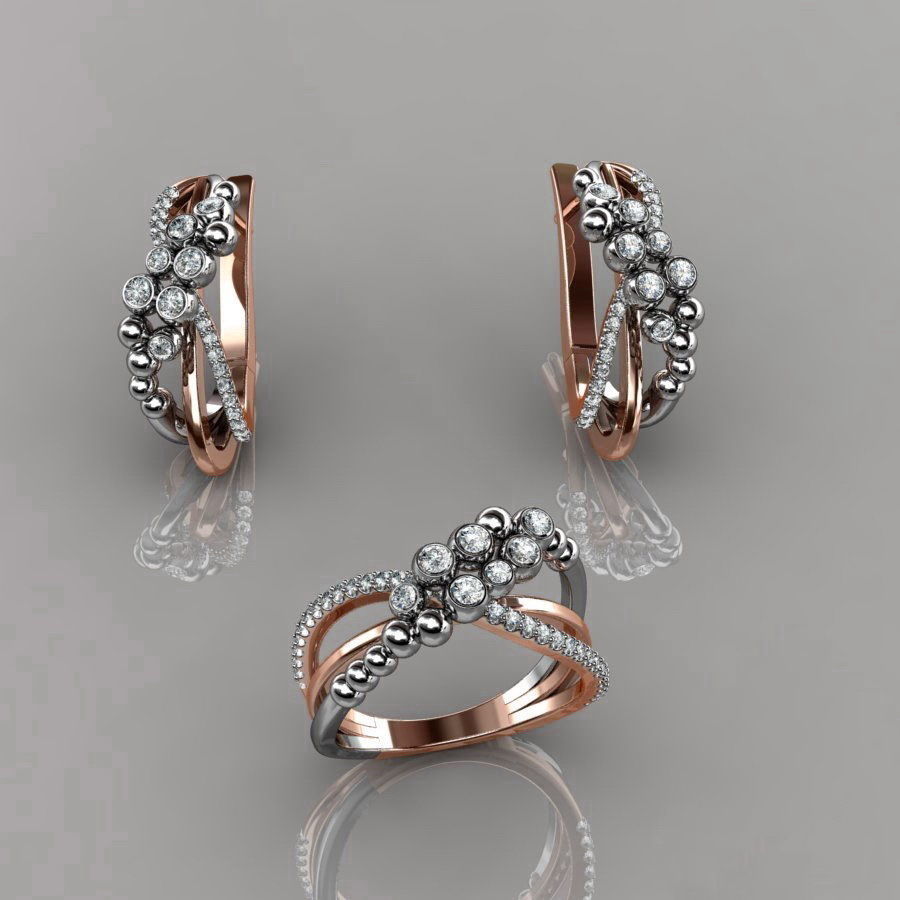 Ring and Earrings 49 3D print model_1