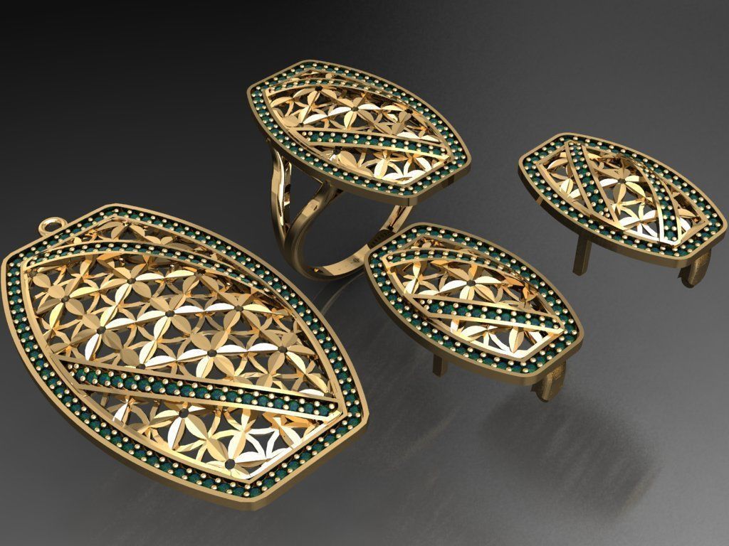 Z32- Diamond set 3D print model_3