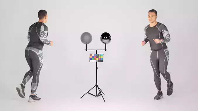 Attractive man in crossfit uniform running 185