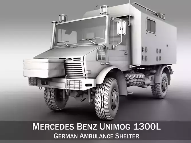 Mercedes Benz Unimog U1300L - German Ambulance 3D model