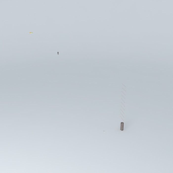 Propulsion kite flying in air Free 3D model_2