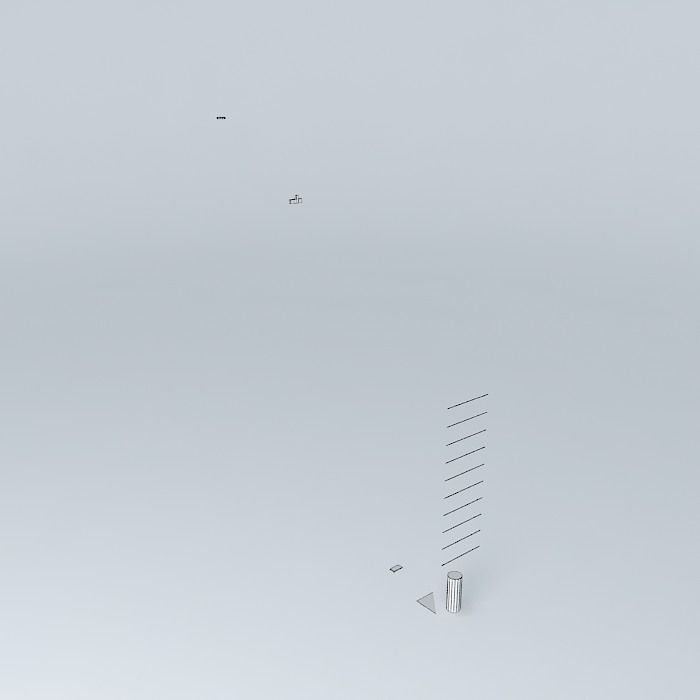 Propulsion kite flying in air Free 3D model_4