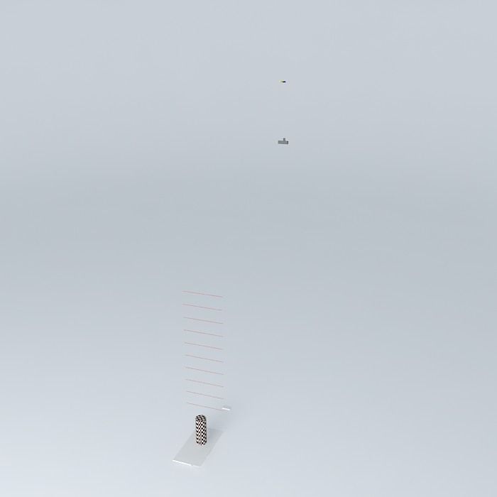 Propulsion kite flying in air Free 3D model_1