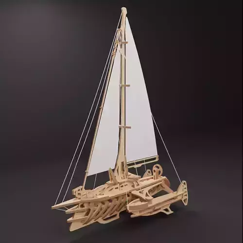 Wooden Yacht - Sailboat