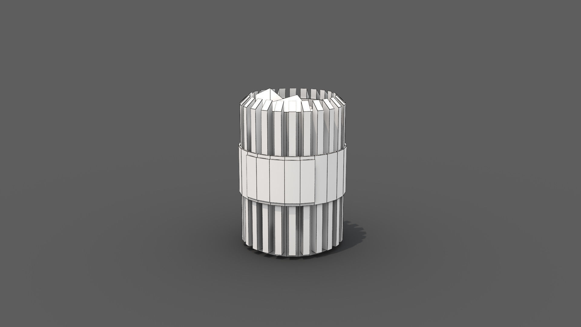 Trash Can Low-poly 3D model_5