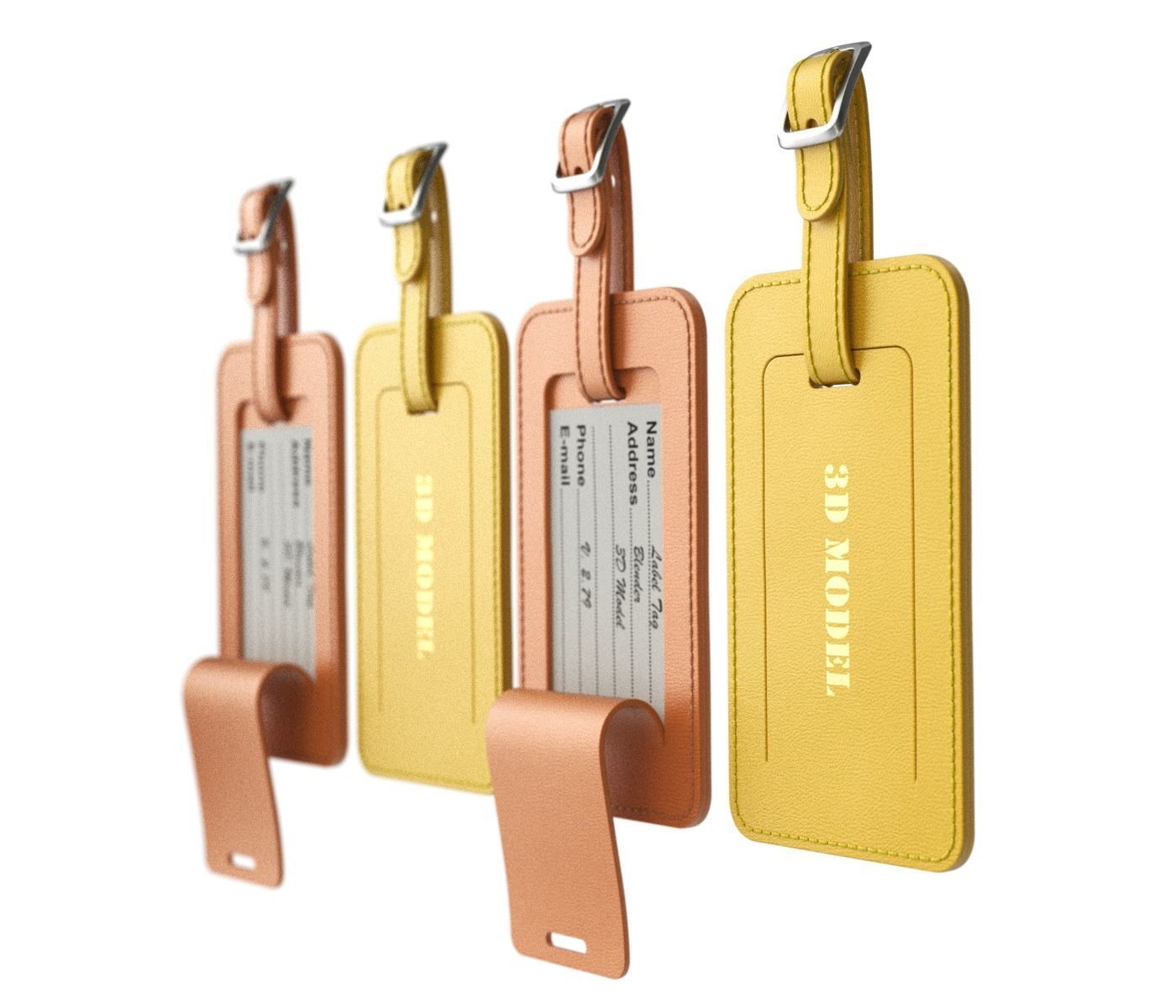 Leather Luggage Tag 3D model_10