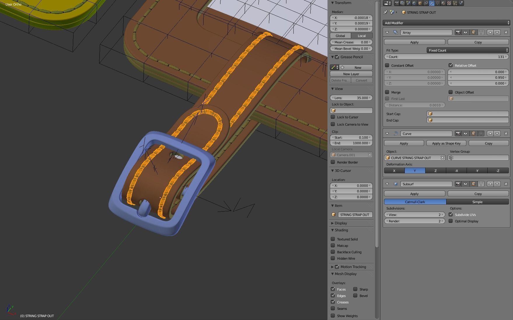 Leather Luggage Tag 3D model_20