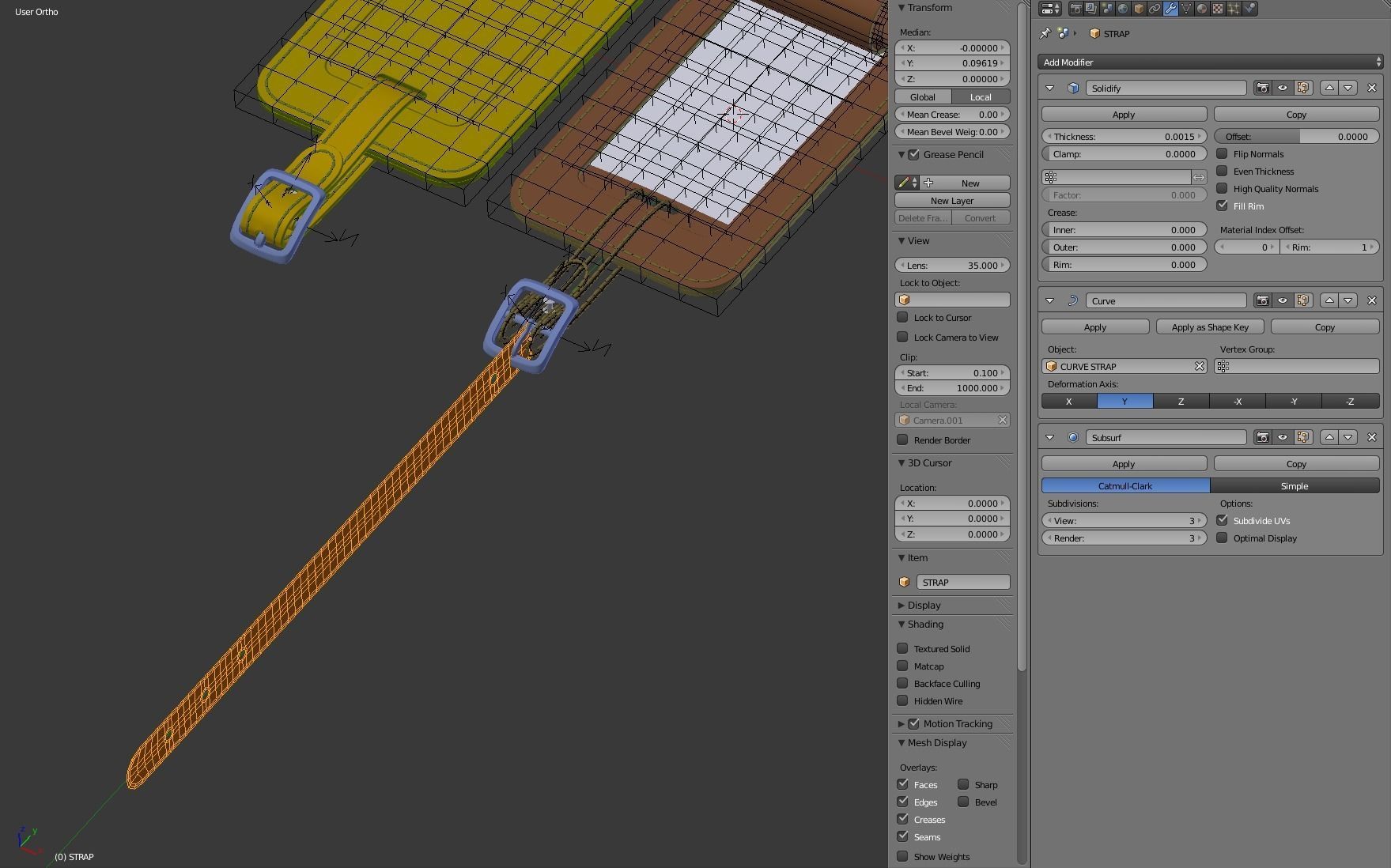 Leather Luggage Tag 3D model_19