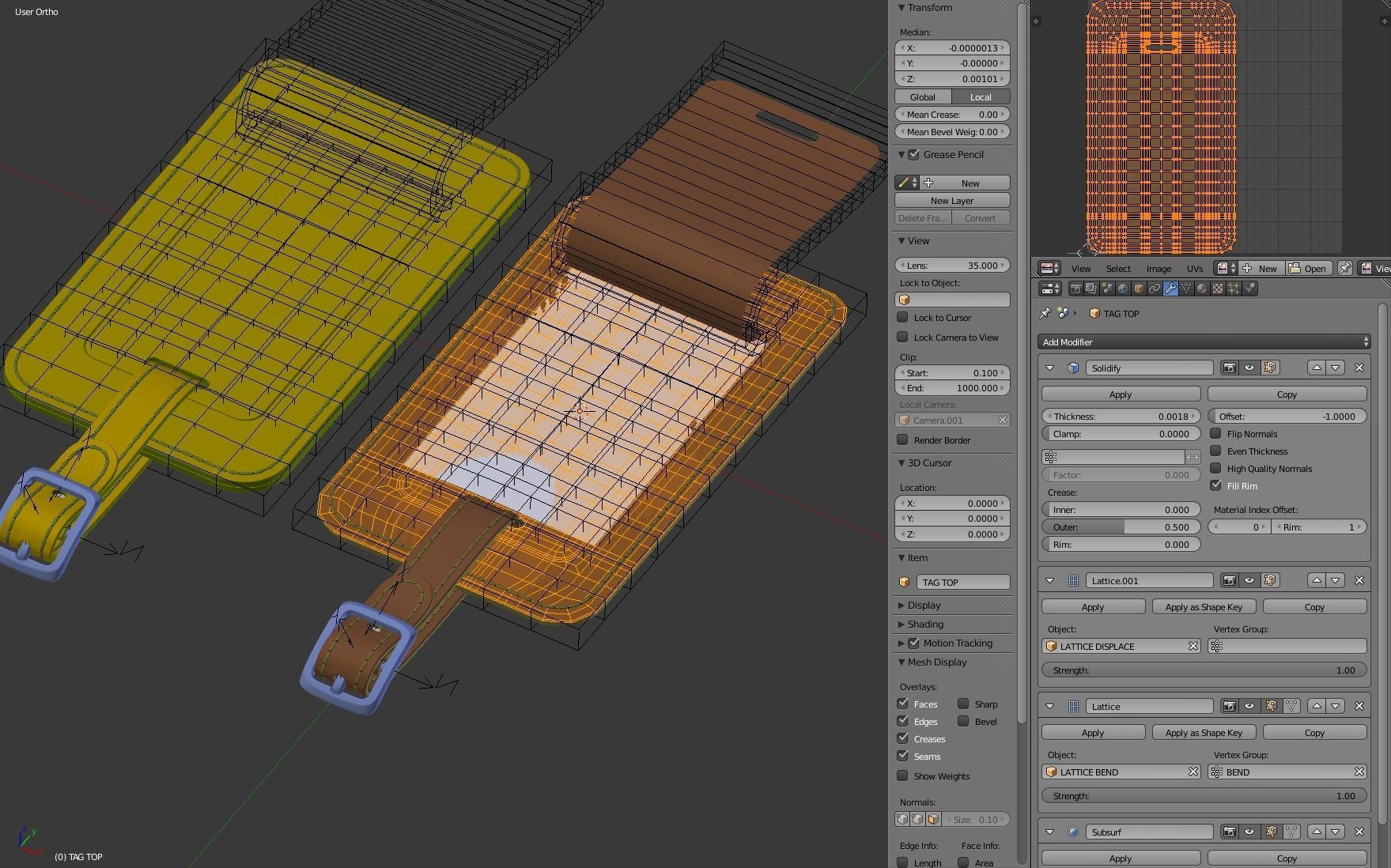 Leather Luggage Tag 3D model_21