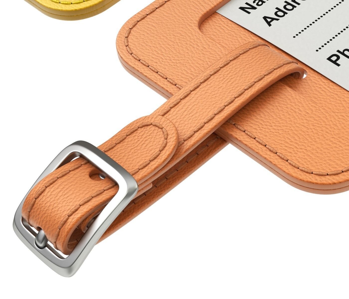 Leather Luggage Tag 3D model_5