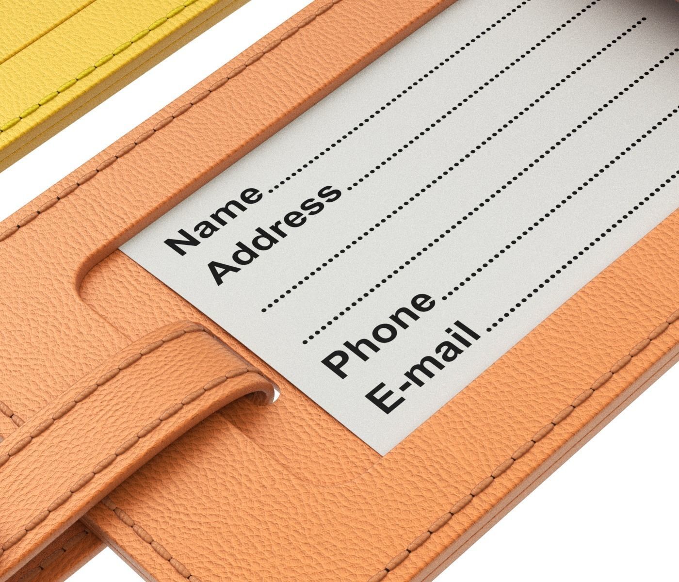 Leather Luggage Tag 3D model_6