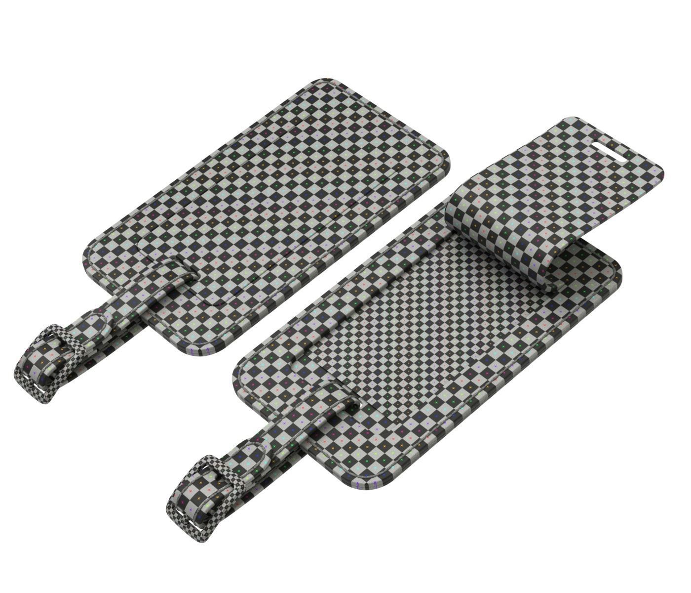 Leather Luggage Tag 3D model_12