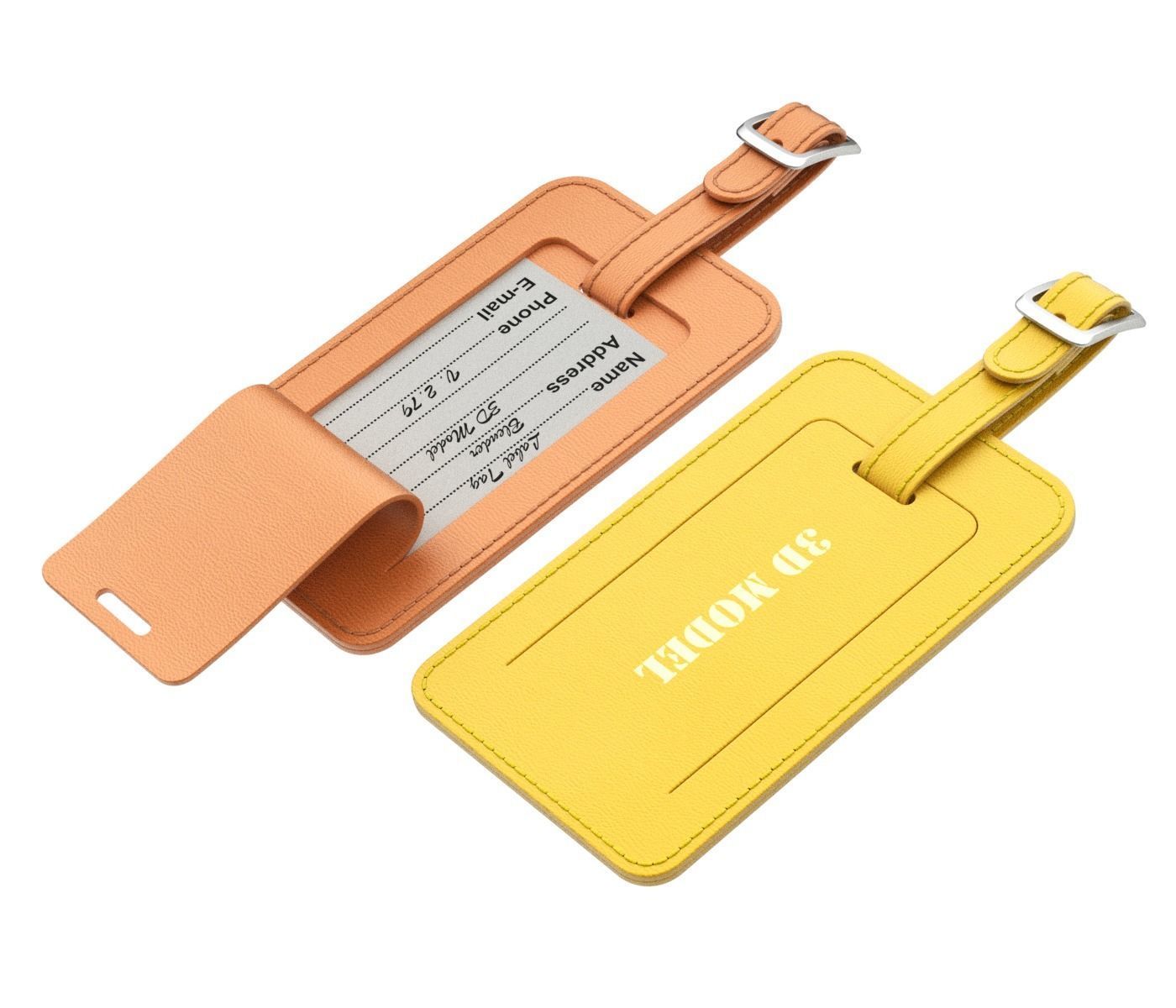 Leather Luggage Tag 3D model_1