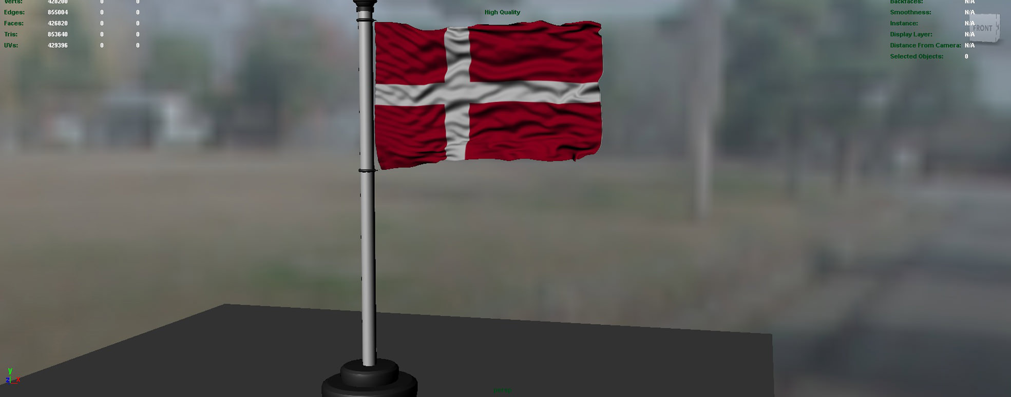 Denmark flag 3D model_2