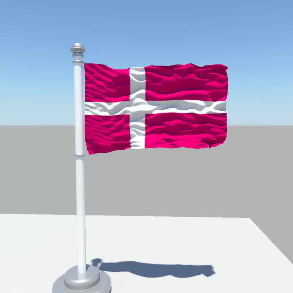 Denmark flag 3D model_0