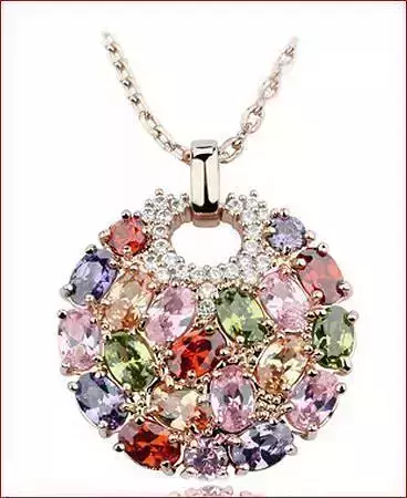 Pendant with colored stones