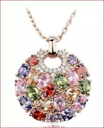 Pendant with colored stones 3D print model_0