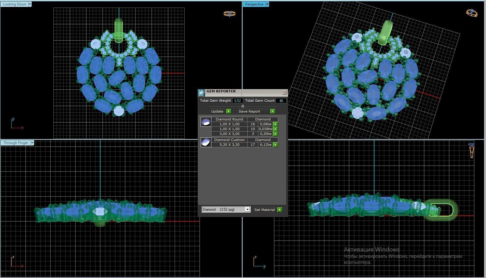Pendant with colored stones 3D print model_3