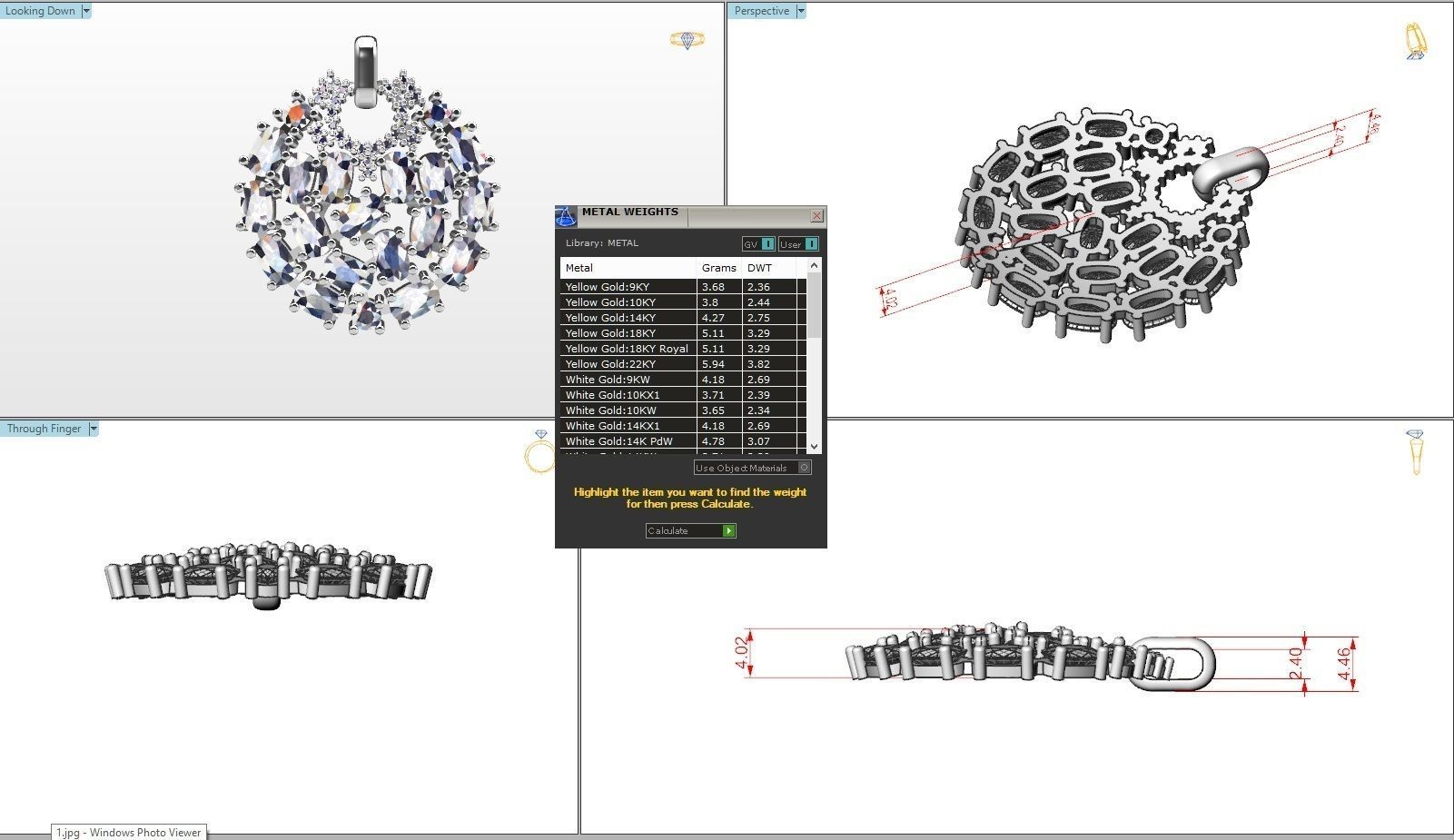 Pendant with colored stones 3D print model_1
