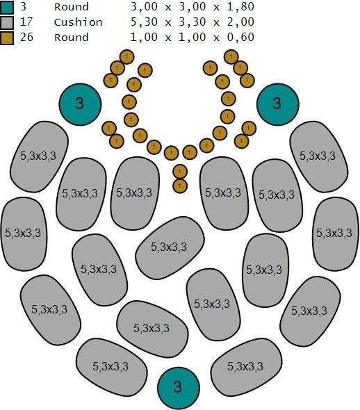 Pendant with colored stones 3D print model_4