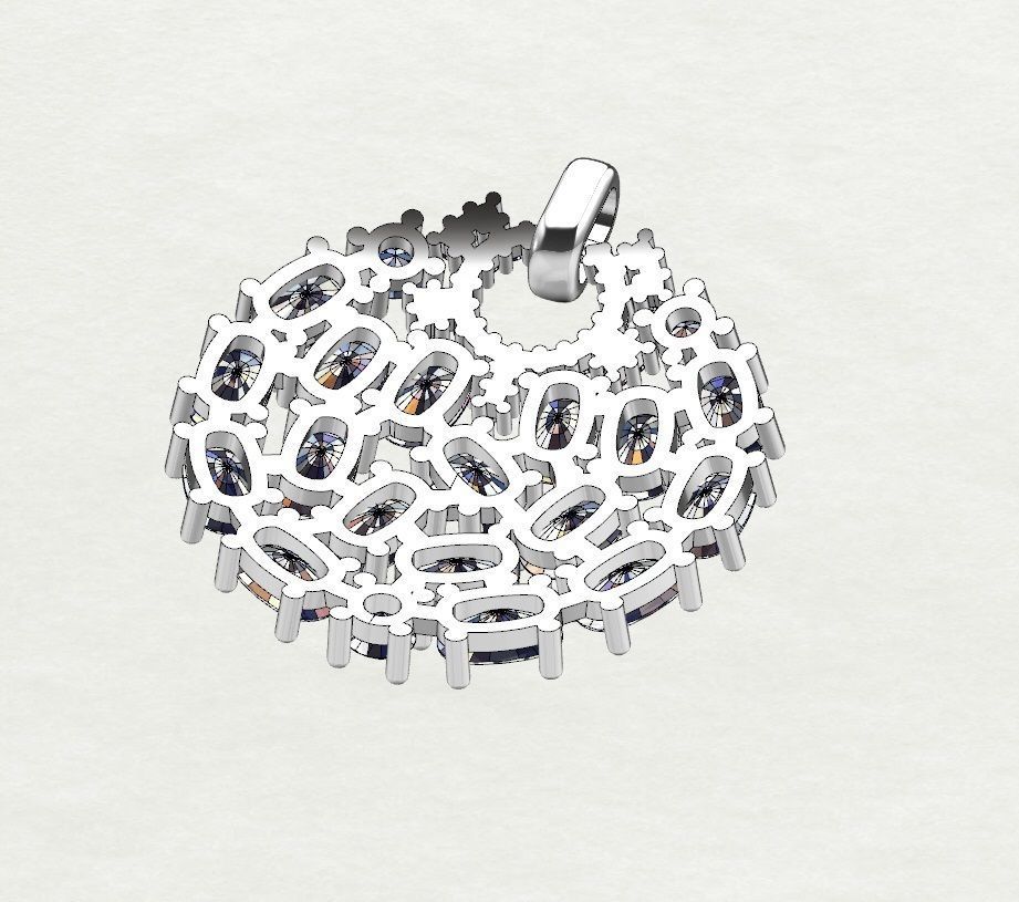 Pendant with colored stones 3D print model_6