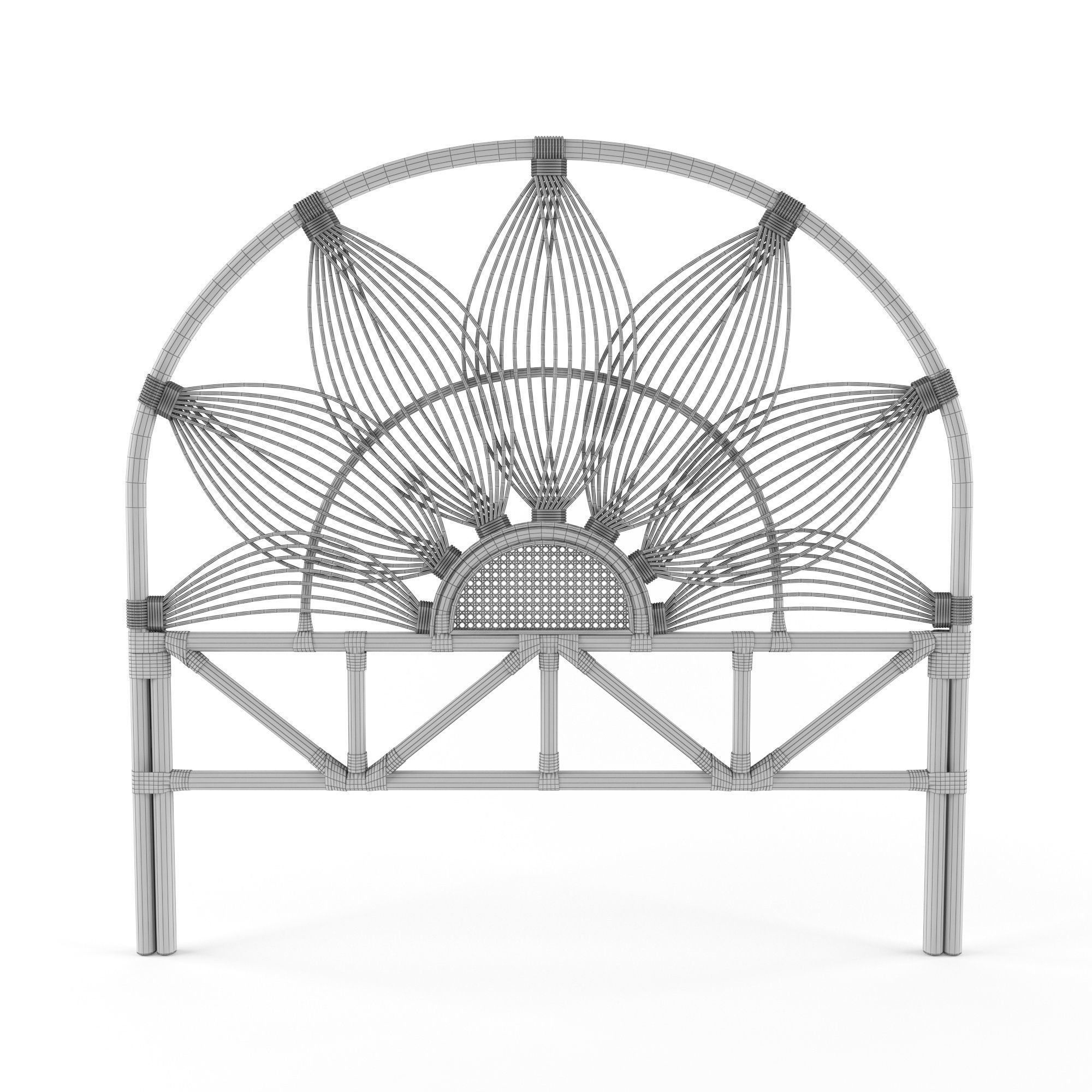 rattan headboard 8 3D model_4