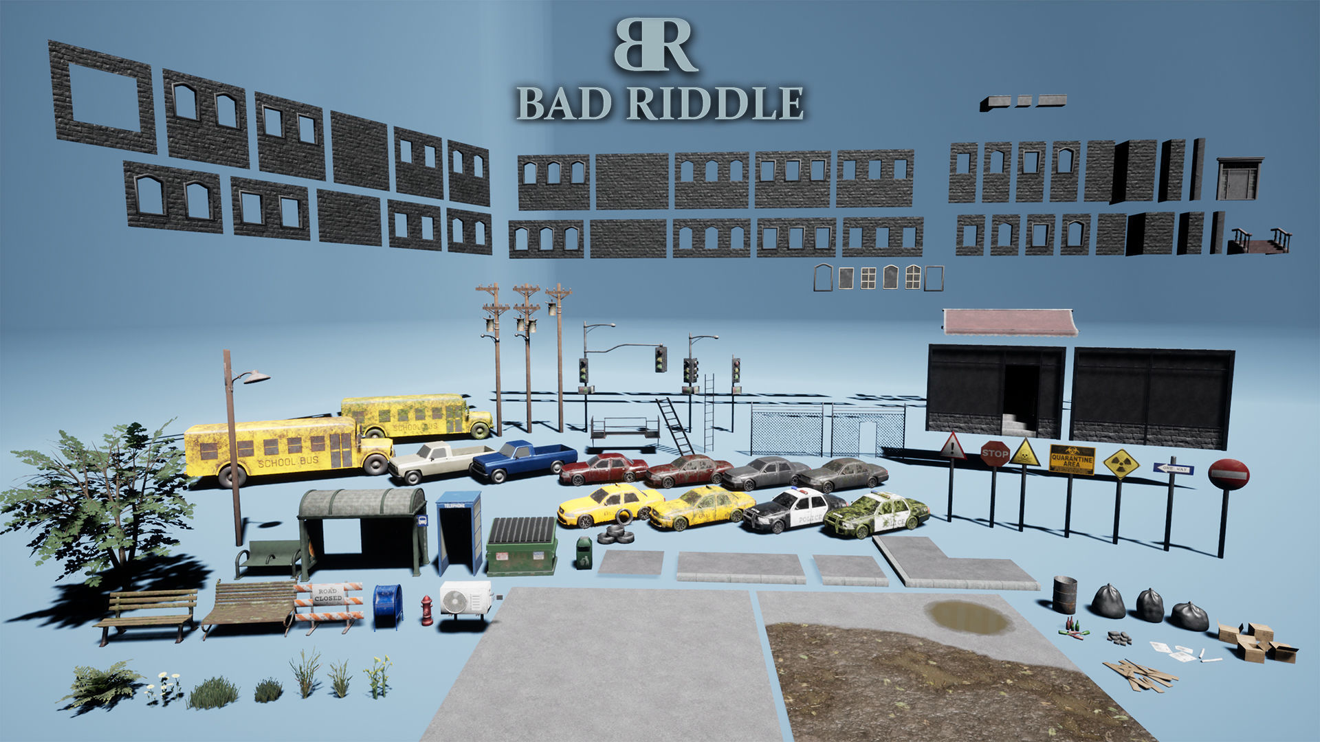 Post Apocalyptic World Vol I for Unreal Engine Low-poly 3D model_8