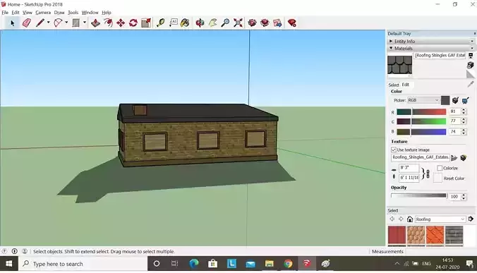 AMERICAN Small HOUSE Low-poly 3D model 