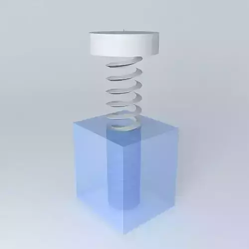Screw cube with spring Free 3D model
