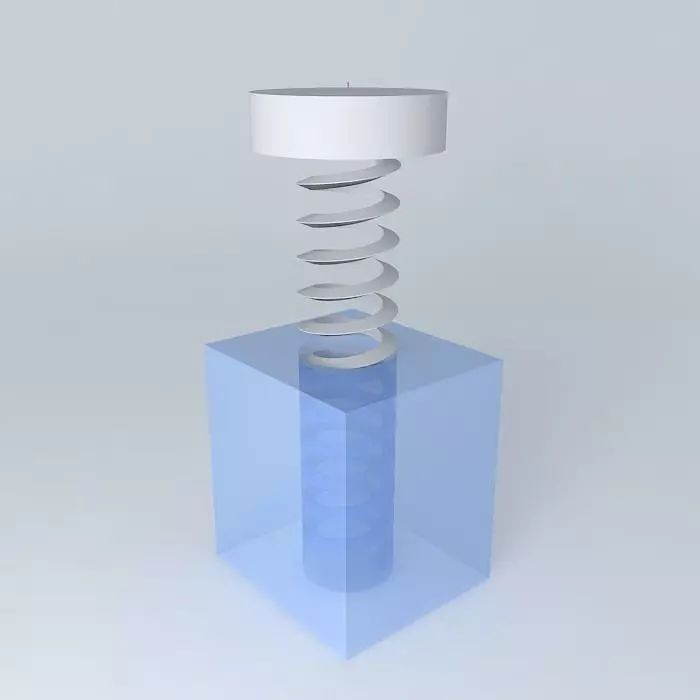 Screw cube with spring Free 3D model