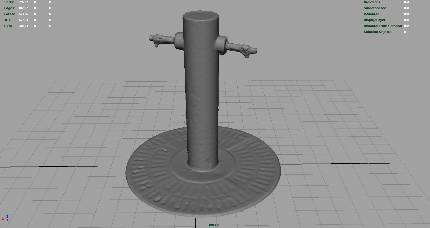 Fountain old water jug with graffiti Low-poly 3D model_3