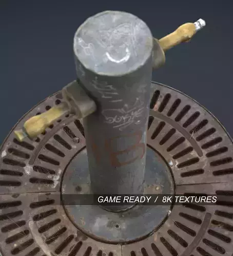 Fountain old water jug with graffiti Low-poly 3D model Fountain old water jug with graffiti Low-poly 3D model