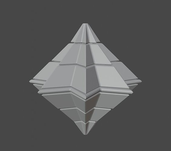 Symetric Pyramidal Structure Low-poly 3D model