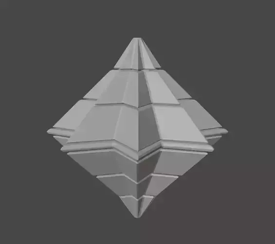 Symetric Pyramidal Structure Low-poly 3D model
