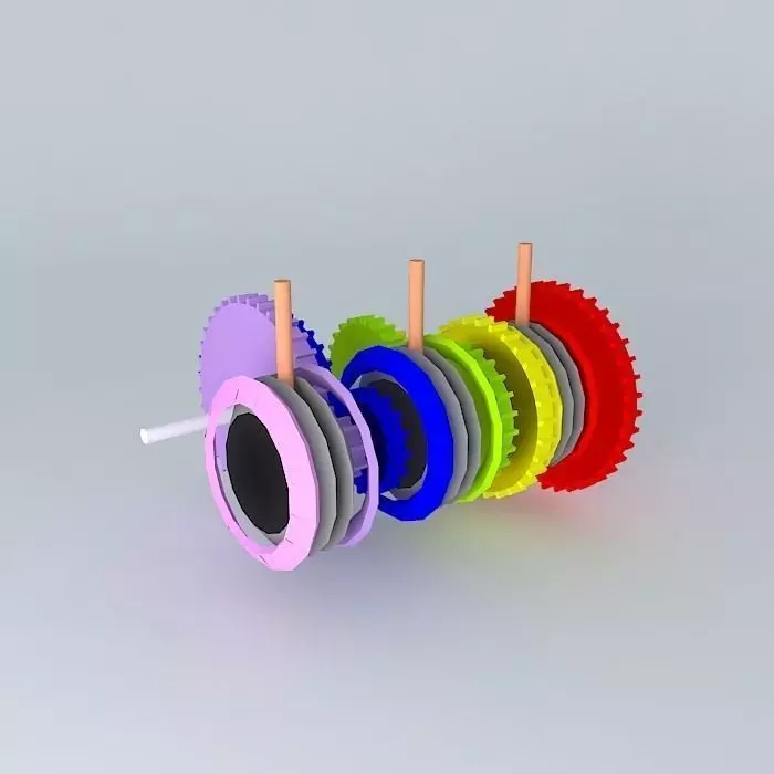 Gearshift colorful gears Free 3D model
