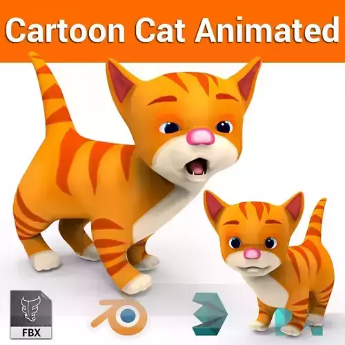 Cartoon cat animated