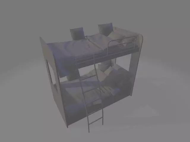 contemporary bed Low-poly 3D model