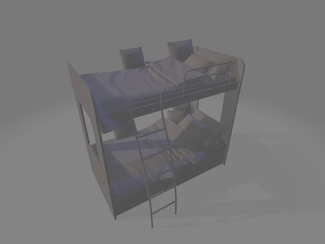 contemporary bed Low-poly 3D model