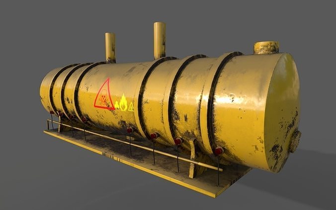 Boiler tank Rusty Tanker factory Petroleum gas Steam Boiler Low-poly 3D model