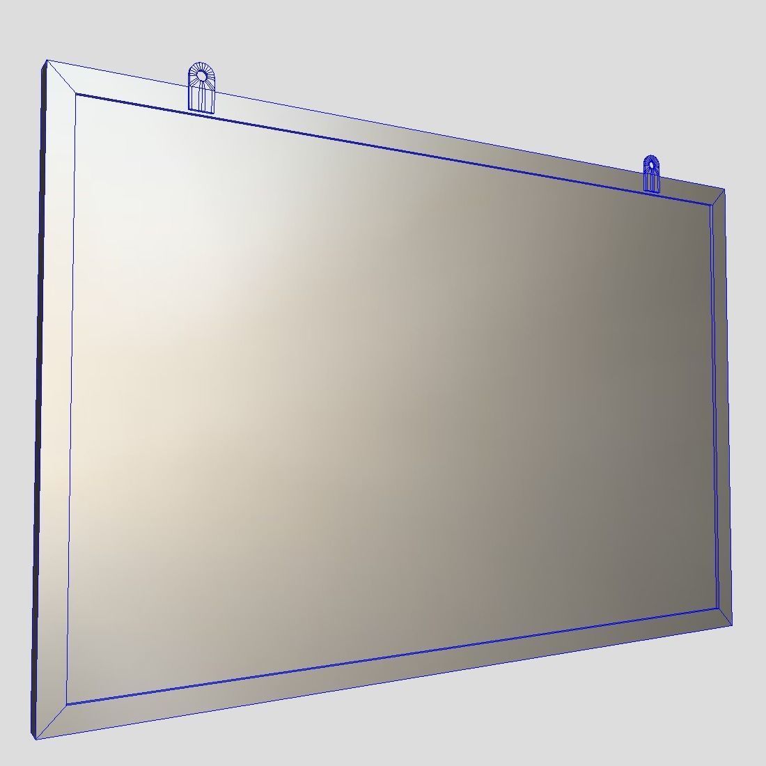 Corkboard metal bar with stripe Low-poly 3D model_9