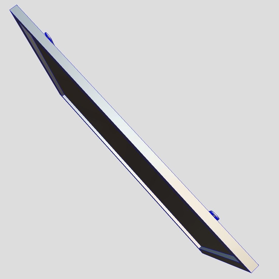 Corkboard metal bar with stripe Low-poly 3D model_7