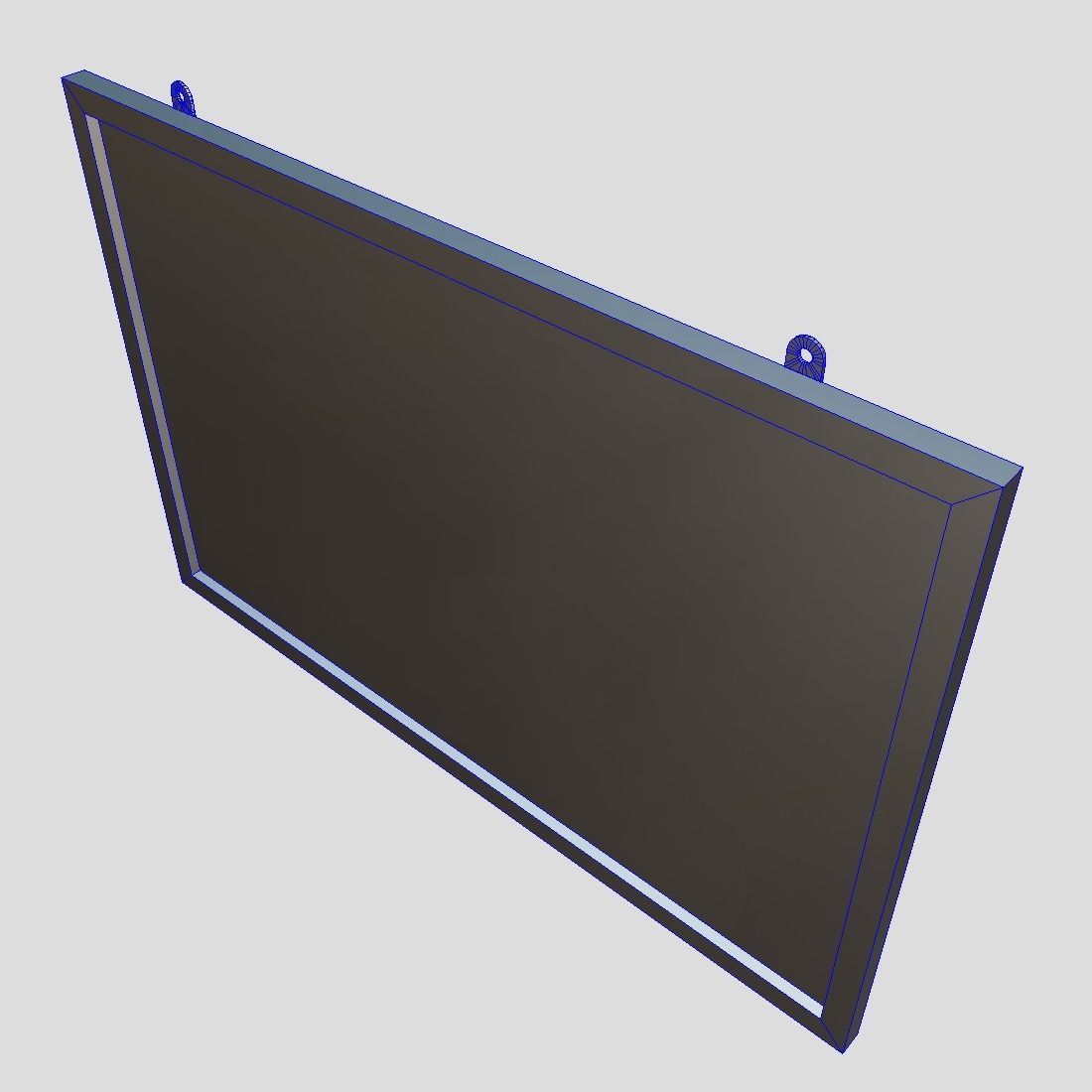 Corkboard metal bar with stripe Low-poly 3D model_5