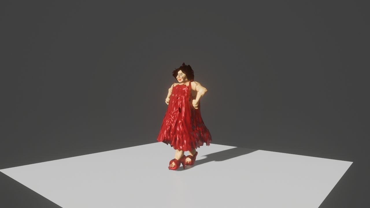 Galmaon Fat Women Low-poly 3D model_11