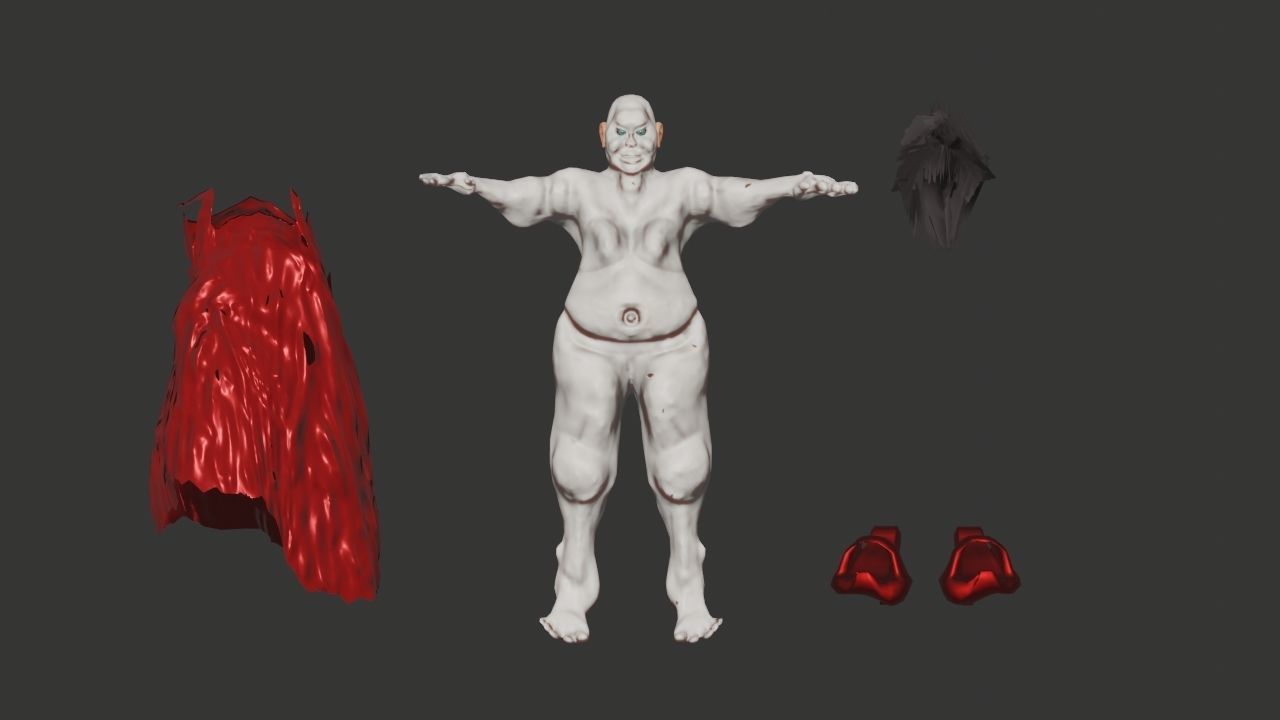 Galmaon Fat Women Low-poly 3D model_1